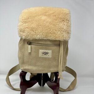 UGG Australia Suede Shearlling Mini Drawstring Backpack.
